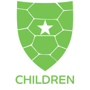 Green Starshell Student Shield Icon with text "Kids"